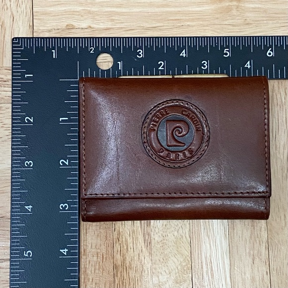 PIERRE CARDIN Paris Brown Leather Clutch Coin Purse Bifold Wallet - Picture 5 of 12